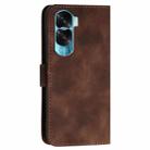 For Honor X50i 5G / 90 Lite YX0080 Grid Butterfly Embossed Pattern Flip Leather Phone Case with Lanyard(Coffee) - 3