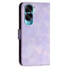 For Honor X50i 5G / 90 Lite Grid Butterfly Embossed Pattern Leather Phone Case with Lanyard(Light Purple) - 3