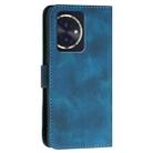 For Honor 100 Grid Butterfly Embossed Pattern Leather Phone Case with Lanyard(Dark Blue) - 3