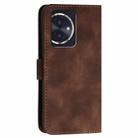 For Honor 100 Grid Butterfly Embossed Pattern Leather Phone Case with Lanyard(Coffee) - 3