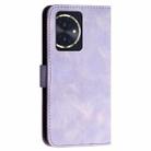 For Honor 100 YX0080 Grid Butterfly Embossed Pattern Flip Leather Phone Case with Lanyard(Light Purple) - 3