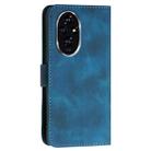 For Honor 200 Global YX0080 Grid Butterfly Embossed Pattern Flip Leather Phone Case with Lanyard(Dark Blue) - 3