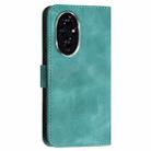 For Honor 200 Global YX0080 Grid Butterfly Embossed Pattern Flip Leather Phone Case with Lanyard(Light Blue) - 3