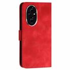 For Honor 200 Pro 5G Global Grid Butterfly Embossed Pattern Leather Phone Case with Lanyard(Red) - 3