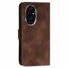 For Honor 200 Pro 5G Global Grid Butterfly Embossed Pattern Leather Phone Case with Lanyard(Coffee) - 3