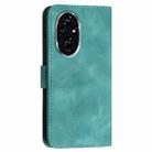 For Honor 200 Pro 5G Global Grid Butterfly Embossed Pattern Leather Phone Case with Lanyard(Light Blue) - 3