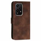 For Honor 200 Lite Global Grid Butterfly Embossed Pattern Leather Phone Case with Lanyard(Coffee) - 3