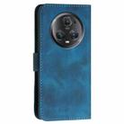 For Honor Magic5 Pro YX0080 Grid Butterfly Embossed Pattern Flip Leather Phone Case with Lanyard(Dark Blue) - 3