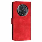 For Honor Magic5 Pro YX0080 Grid Butterfly Embossed Pattern Flip Leather Phone Case with Lanyard(Red) - 3