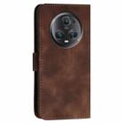 For Honor Magic5 Pro YX0080 Grid Butterfly Embossed Pattern Flip Leather Phone Case with Lanyard(Coffee) - 3