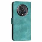 For Honor Magic5 Pro YX0080 Grid Butterfly Embossed Pattern Flip Leather Phone Case with Lanyard(Light Blue) - 3