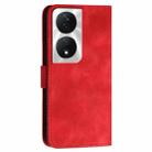 For Honor X7b 5G YX0080 Grid Butterfly Embossed Pattern Flip Leather Phone Case with Lanyard(Red) - 3