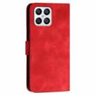 For Honor X8 4G / X30i Grid Butterfly Embossed Pattern Leather Phone Case with Lanyard(Red) - 3