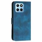 For Honor X8 5G Grid Butterfly Embossed Pattern Leather Phone Case with Lanyard(Dark Blue) - 3