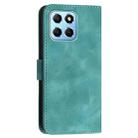 For Honor X8 5G Grid Butterfly Embossed Pattern Leather Phone Case with Lanyard(Light Blue) - 3