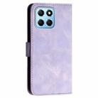 For Honor X8 5G YX0080 Grid Butterfly Embossed Pattern Flip Leather Phone Case with Lanyard(Light Purple) - 3