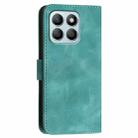 For Honor X8b Grid Butterfly Embossed Pattern Leather Phone Case with Lanyard(Light Blue) - 3