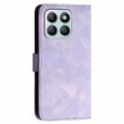 For Honor X8b YX0080 Grid Butterfly Embossed Pattern Flip Leather Phone Case with Lanyard(Light Purple) - 3