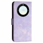 For Honor X40 5G / X9a 5G YX0080 Grid Butterfly Embossed Pattern Flip Leather Phone Case with Lanyard(Light Purple) - 3