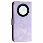 For Honor Magic5 Lite YX0080 Grid Butterfly Embossed Pattern Flip Leather Phone Case with Lanyard(Light Purple) - 3