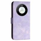 For Honor X50 YX0080 Grid Butterfly Embossed Pattern Flip Leather Phone Case with Lanyard(Light Purple) - 3