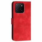 For Honor X5b / X5b Plus Global Grid Butterfly Embossed Pattern Leather Phone Case with Lanyard(Red) - 3