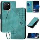 For Honor X5b / X5b Plus Global Grid Butterfly Embossed Pattern Leather Phone Case with Lanyard(Light Blue) - 1