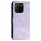 For Honor X5b / X5b Plus Global Grid Butterfly Embossed Pattern Leather Phone Case with Lanyard(Light Purple) - 3