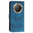 For Honor X9c Global Grid Butterfly Embossed Pattern Leather Phone Case with Lanyard(Dark Blue) - 3