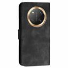 For Honor X9c Global Grid Butterfly Embossed Pattern Leather Phone Case with Lanyard(Black) - 3