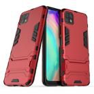 For Huawei Enjoy 20 PC + TPU Shockproof Protective Case with Holder(Red) - 1