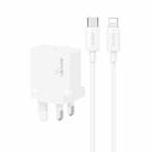 USAMS CC227 20W Fast Charging Charger Set, USB-C / Type-C to 8 Pin(UK Plug) - 1