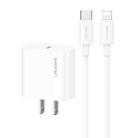 USAMS CC228 20W Fast Charging Charger Set, USB-C / Type-C to 8 Pin(US Plug) - 1