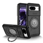For Google Pixel 8 Sliding Camshield TPU Hybrid PC Magnetic Holder Phone Case(Black) - 1