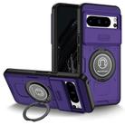 For Google Pixel 8 Pro Sliding Camshield TPU Hybrid PC Magnetic Holder Phone Case(Purple) - 1