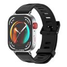 For Huawei Watch Fit3 MIJOBS Flat Hole Silicone Watch Band(Black Silver) - 1
