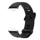 For Huawei Watch Fit3 MIJOBS Flat Hole Silicone Watch Band(Black Silver) - 2