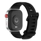 For Huawei Watch Fit3 MIJOBS Flat Hole Silicone Watch Band(Black Silver) - 3
