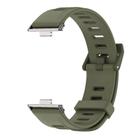 For Huawei Watch Fit3 MIJOBS Flat Hole Silicone Watch Band(Army Green Black) - 2