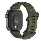 For Huawei Watch Fit3 MIJOBS Flat Hole Silicone Watch Band(Army Green Black) - 3