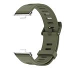For Huawei Watch Fit3 MIJOBS Flat Hole Silicone Watch Band(Army Green Silver) - 2
