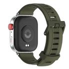 For Huawei Watch Fit3 MIJOBS Flat Hole Silicone Watch Band(Army Green Silver) - 3