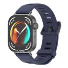 For Huawei Watch Fit3 MIJOBS Flat Hole Silicone Watch Band(Midnight Blue Black) - 1