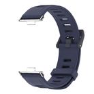 For Huawei Watch Fit3 MIJOBS Flat Hole Silicone Watch Band(Midnight Blue Silver) - 2