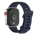 For Huawei Watch Fit3 MIJOBS Flat Hole Silicone Watch Band(Midnight Blue Silver) - 3