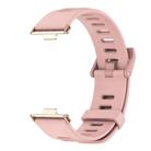 For Huawei Watch Fit3 MIJOBS Flat Hole Silicone Watch Band(Pink Rose Gold) - 2