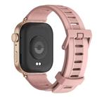 For Huawei Watch Fit3 MIJOBS Flat Hole Silicone Watch Band(Pink Rose Gold) - 3