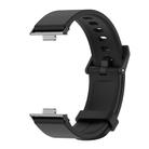 For Huawei Watch Fit3 MIJOBS Solid Color Silicone Watch Band(Black) - 2
