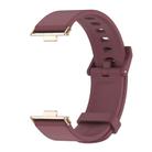 For Huawei Watch Fit3 MIJOBS Solid Color Silicone Watch Band(Wine Red Rose Gold) - 2