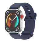 For Huawei Watch Fit3 MIJOBS Solid Color Silicone Watch Band(Dark Blue Silver) - 1